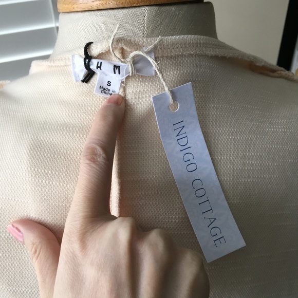 New NWT THML cream embroidered open hood jacket S - Picture 11 of 14